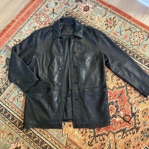 Roundtree & Yorke Vintage Black Leather Jacket
